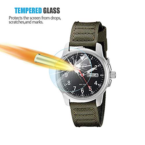 (Pack of 4) Tempered Glass Screen Protector for Citizen BM8180-03E, [0.3mm 2.5D High Definition 9H] Premium Clear Screen Protector for Citizen