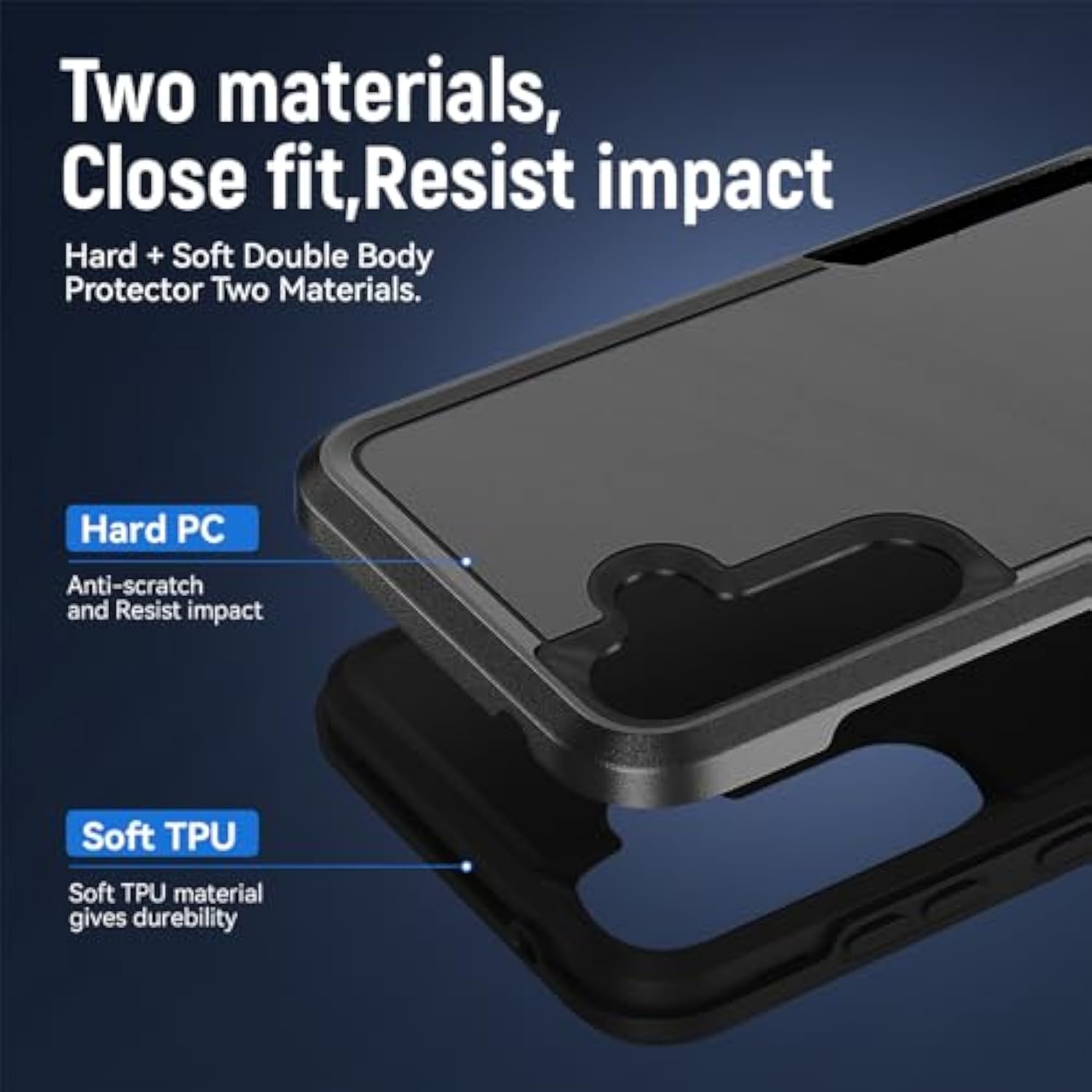 For Samsung Galaxy A35 5G Case,Galaxy A35 5G Case With Hd Screen Protector [Military Grade Drop Tested] Heavy-Duty Tough Rugged Shockproof Protective Case For Samsung A35 5G, Black