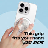 Onthegrip Compatible With Magnetic Authentic Translucent Color Design Collapsible Mobile Phone Grip Stand Holder For Smartphone Tablet Cell Phone Accessory (Transparent)