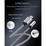 2Pack Iphone Headphone Adapter, [Apple Mfi Certified] Lightning To 3.5Mm Headphone/Earphone Audio Aux Jack Adapter Iphone Aux Adapter Dongle For Iphone 14 13 12 11 Pro Max Plus Mini Xr Xs 8 Ipad Ipod