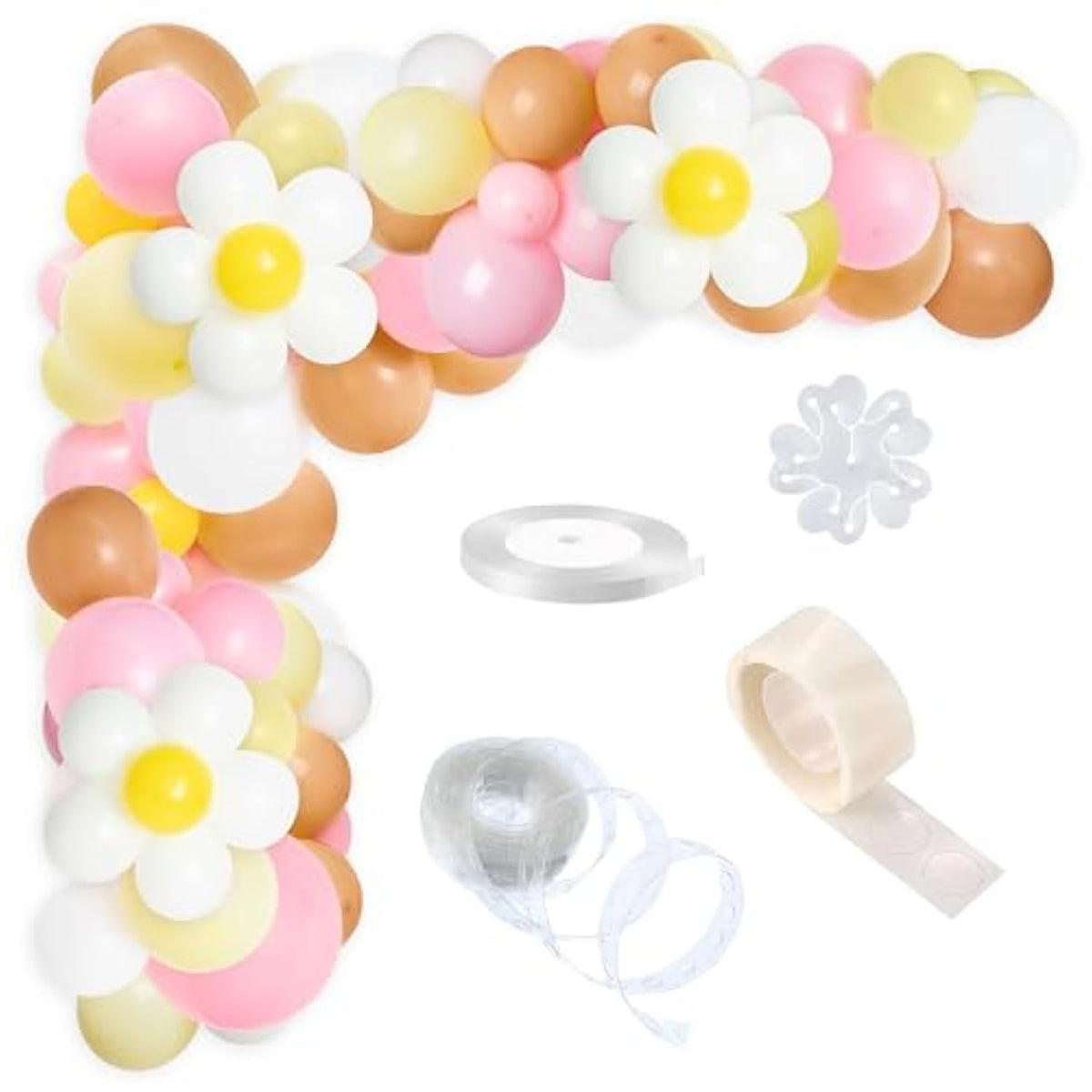 153 Pack Daisy Groovy Balloon Garland Arch Kit Boho Flower Birthday Party Decorations