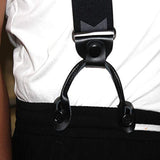 Movable No Sew Button End Brace Clips Set Of 7 (Black)