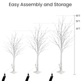 Lighted Tree Set Of 3,Christmas Tree 4Ft,5Ft And 6Ft With Led Lights, Halloween Decoration,Suit For Festival/Party,Wedding,Birthday,Indoor And Outdoor Use,Warm White (Lbt3-Ww)