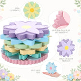 6 Pcs Spring Wooden Flower Table Decorations Double Layer Pastel Centerpieces Signs Rustic Farmhouse Floral Tiered Tray Decor For Girl Birthday Easter Baby Shower Desk Home Kitchen Shelf