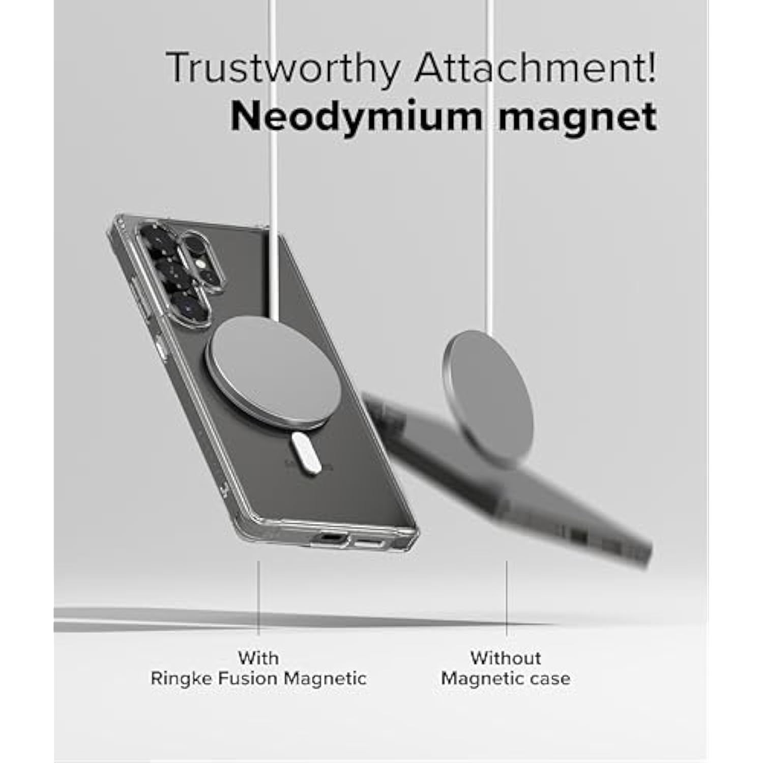 Ringke Fusion [Compatible with MagSafe] Designed for Samsung Galaxy S25 Ultra Case, Transparent Scratch Resistant Shockproof Bumper Phone Cover - Magnetic Clear