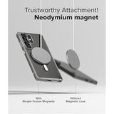 Ringke Fusion [Compatible with MagSafe] Designed for Samsung Galaxy S25 Ultra Case, Transparent Scratch Resistant Shockproof Bumper Phone Cover - Magnetic Clear