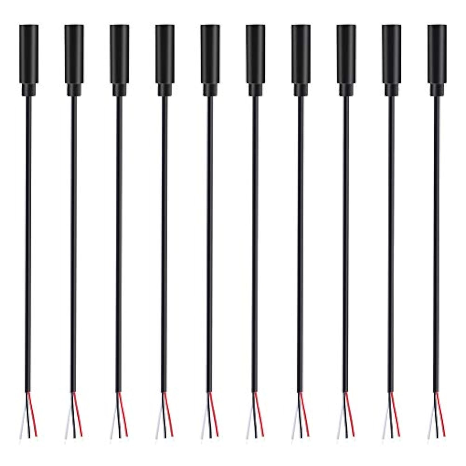 10 Pack 3.5Mm 1/8" To Speaker Wire Trs Stereo Female Jack To Bare Wire Pigtail 3.5Mm Plug Connector Adapter Repair Audio Cable For Speaker Headphone Headset Earphone