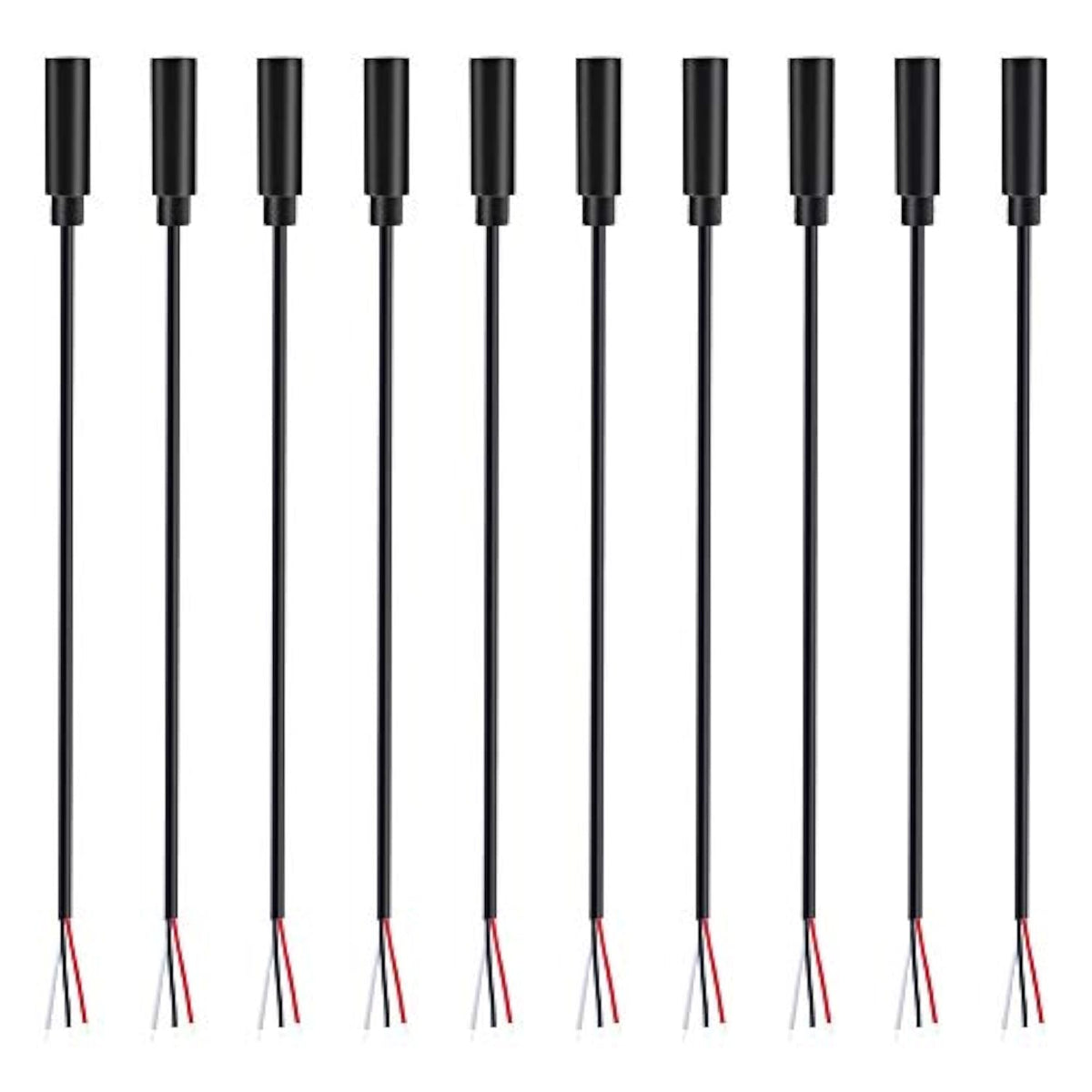 10 Pack 3.5Mm 1/8" To Speaker Wire Trs Stereo Female Jack To Bare Wire Pigtail 3.5Mm Plug Connector Adapter Repair Audio Cable For Speaker Headphone Headset Earphone
