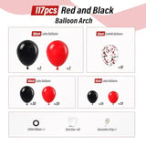 Red and Black Balloon Arch Kit with Confetti Balloons for Party Decor