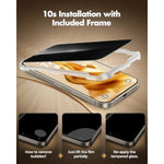 Privacy Screen Protector For Iphone 16 Pro Max, Full Coverage Shatterproof Tempered Glass [True 28°Anti Spy] [9H Hardness] [Installation Frame] Private Protector For Iphone 6.9"-2 Pack