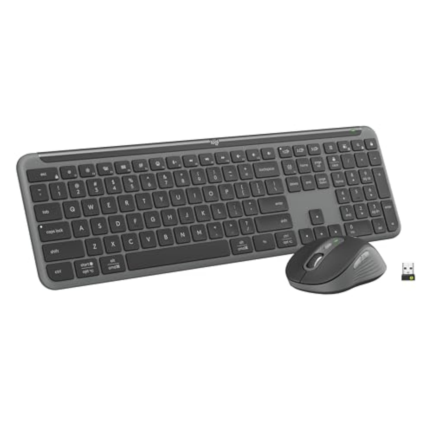 Logitech MK955 Signature Slim Wireless Keyboard and Mouse Combo, for Larger Hands, Quiet Typing and Clicking, Switch Across Three Devices, Bluetooth, Multi-OS, for Windows and Mac