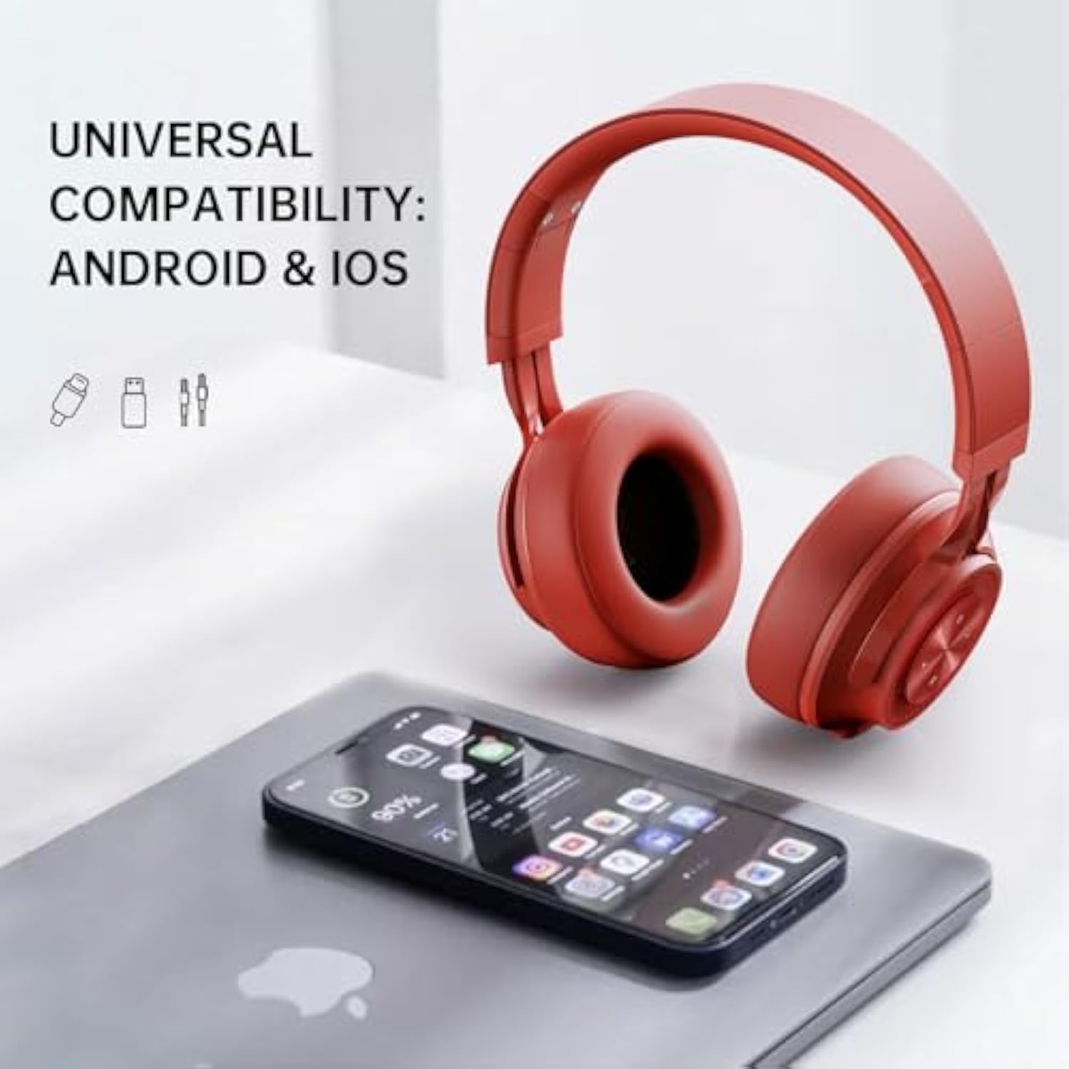 Bluetooth Headphones Over-Ear, 60H Playtime And With Low Latency Wireless Head
