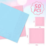 50Pcs Gender Reveal Cocktail Napkins 5 Inch Baby Shower Gender Reveal Disposable Paper Napkins Light Blue Pink Beverage Napkin For Baby Shower Birthday Party Supplies Decor