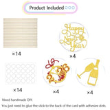 12 Pcs Gold Red Happy New Year 2026 Centerpiece Sticks