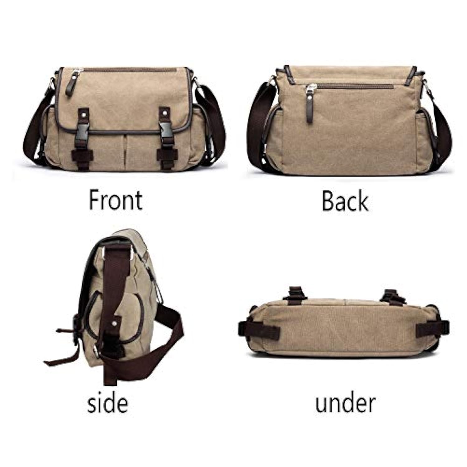 Vintage Canvas Messenger Large Book Laptop Shoulder School Bag for Women & Men