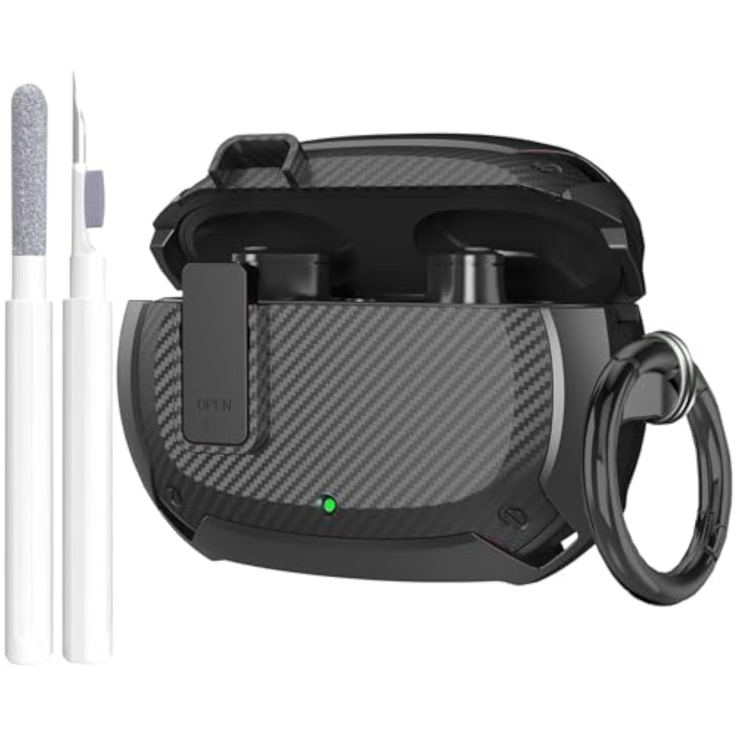 Beats Studio Buds and Studio Buds Plus Protective Case with Lock Clip and Cleaning Kit for Men, Women, Girls, and Kids - Black