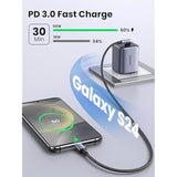 UGREEN Right Angle USB C Cable 10FT, 60W USB C to USB C Cable 90 Degree Type C Cable for iPhone 17/16, MacBook Pro/Air, iPad Pro 2022/Air 5/Mini 6, Galaxy S25/S24/S22, Pixel 8/7, Switch