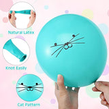 50pcs 12-Inch Kitty Balloons with Ears, 5 Colors for Cat-Themed Parties