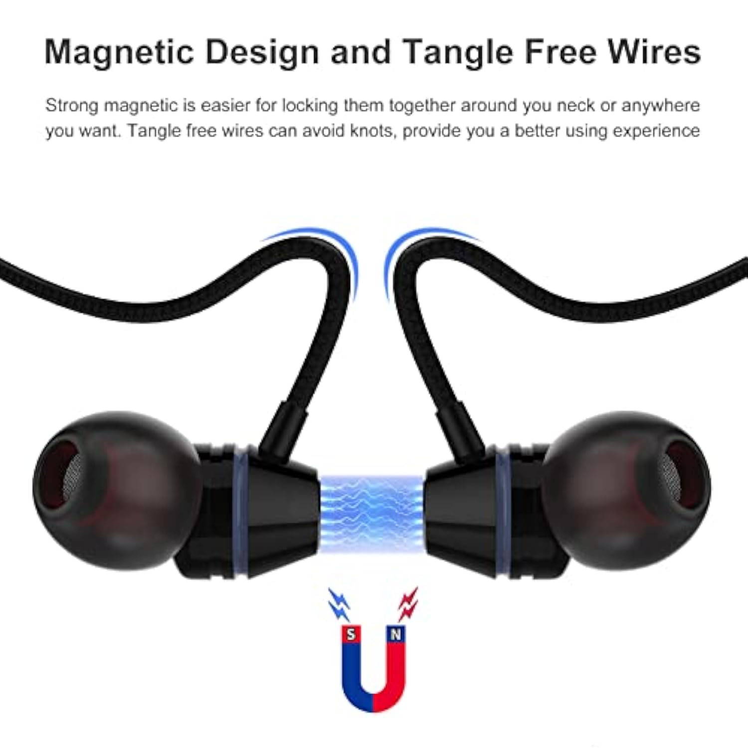3.5Mm Headphones Magnetic Wired Earbuds For Google Pixel 5A 4A 3A For Iphone 6