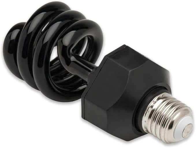 13W CFL Blacklight Bulb E26 Medium Base Spiral UV Black Light for Halloween Parties and Decorations