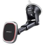 Magnetic Phone Mount, Dashboard Windshield Suction Cup Car Phone Holder Phone Mount with 6 Strong Magnets, Adjustable Telescopic Arm, Compatible with