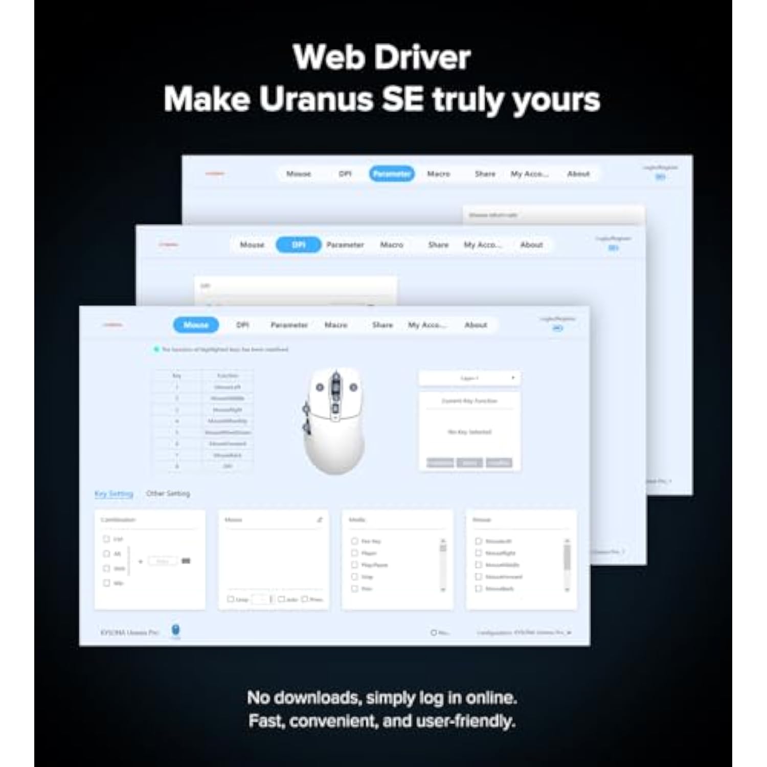 Wireless Gaming Mouse, 24000 Dpi, 1K Polling Rate, Tri-Mode 2.4Ghz/Usb-C/Bluetooth Ergonomic Mouse? Web-Driven, 120 Hours Battery Life, Rechargeable Gaming Mice For Pc/Mac/Tablet/Xbox, White