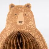 Meri Meri Outdoor Adventures Giant Hanging Decorations (Pack of 2), Outdoorsy Birthday Party Decorations, 3D Honeycomb, Easy To Assemble, Reusable, Bear Decoration - 32.5", Tree Decoration - 31"