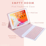 Ipad Keyboard Case With Mouse 10.2", Ipad 9Th Generation Case With Keyboard, Wireless Keyboard And Mouse With Pencil Holder Case, For Ipad 8Th Gen/7Th Gen/Ipad Pro 10.5"/Ipad Air 3Rd Gen