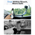 Solid Car Truck Phone Mount Holder With 14-Inch Gooseneck Long Arm, Windshield Window Mobile Holders W/Industrial-Strength Suction Cup, Anti-Shake Stabilizer Compatible All Cell Phones Iphone