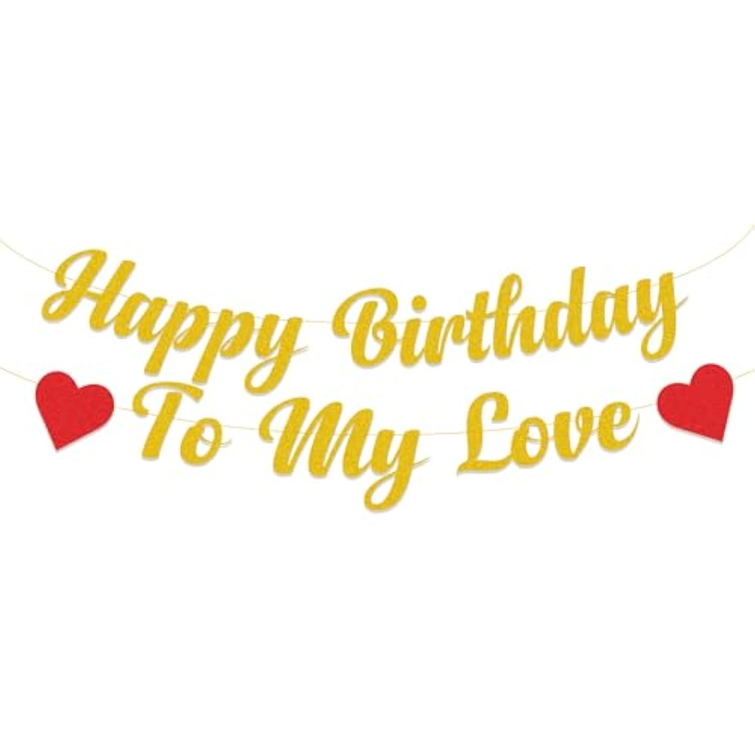 Happy Birthday To My Love Banner - Gold Happy Birthday Banner Sign Garland For Birthday Party Decoration