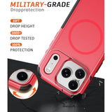 Magnetic For Iphone 17 Pro Case-(Compatible With Magsafe) Heavy Duty Protection Phone Case With Camera Control Button With Screen Protector Shockproof Drop-Proof 6.3 Inch (Red)