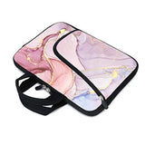 11.6" 12.2 Inches Laptop Sleeve Chromebook Case Notebook Sleeves Neoprene Handle Bag For Men Women, Two Pockets Fit Apple Macbook Air Samsung Acer Hp(Pink Marble)