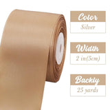 2 In X 25 Yds Wide Gold Satin Ribbon Solid Fabric Ribbons Roll For Cra