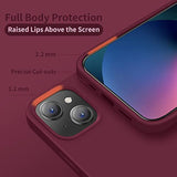 Designed For Iphone 13 Case, Designed For Iphone 14 Case, Silicone Ultra Slim Shockproof Protective Phone Case With [Soft Anti-Scratch Microfiber Lining], 6.1 Inch, Plum