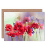 Flowers Dreamy Poppies Greeting Card With Envelope Inside Premium Quality