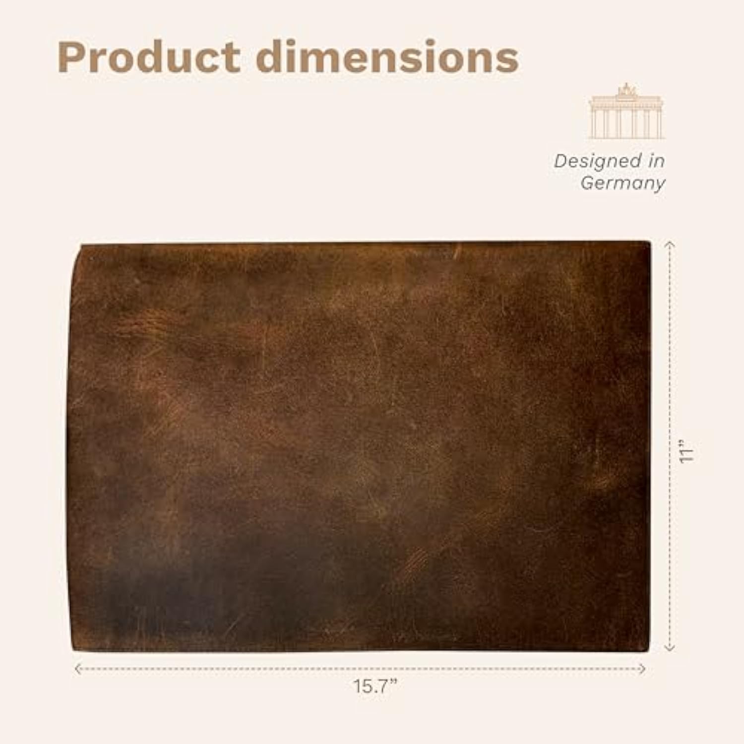 Genuine Top Grain Leather Laptop Sleeve 16-Inch - Notebook Bag Case In Vintage Brown - Easy To Clean, Minimalist Design - Good Protection From Scratches, Bumps, And Dust.