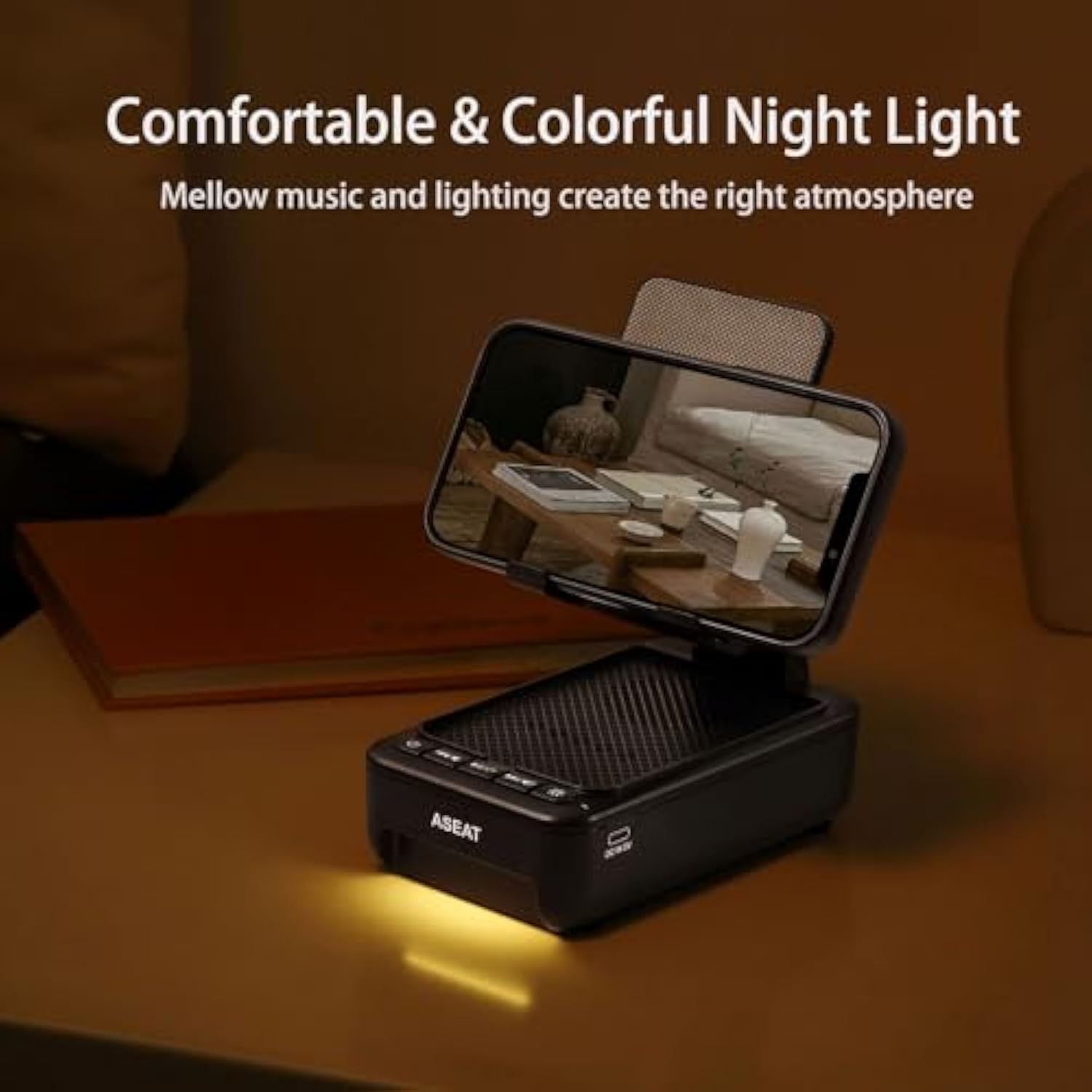 Gifts For Men Him, Cell Phone Stand With Bluetooth Speaker&Led Color Changing Light, Unique Gifts For Women Dad Her Husband, Birthday Gifts For Men