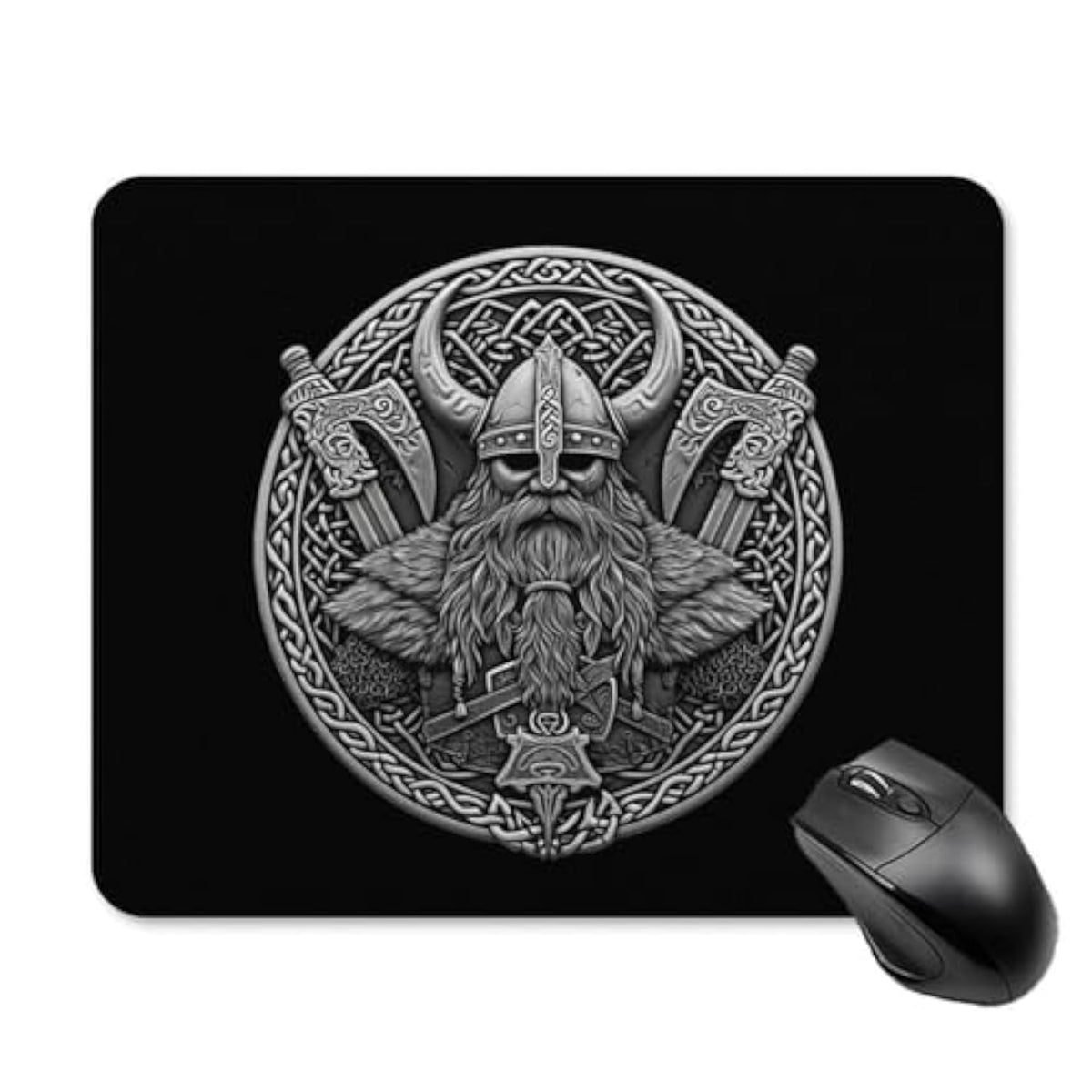 Viking Warrior Mouse Pad Portable Non-Slip Base Mousepad For Computer Laptop Office Home And Travel