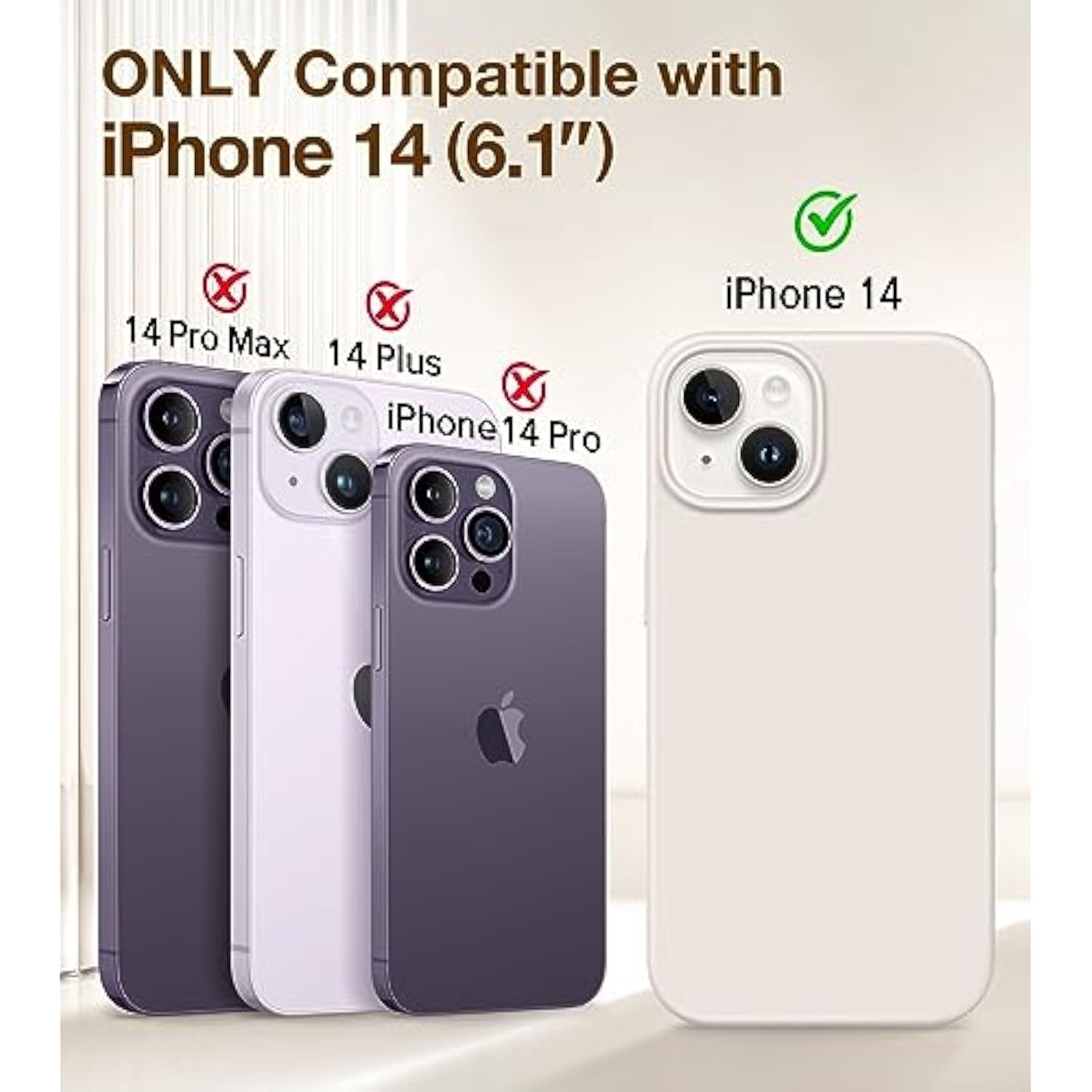 Magnetic iPhone 14 Case with MagSafe Screen Camera Protector Shockproof Stone