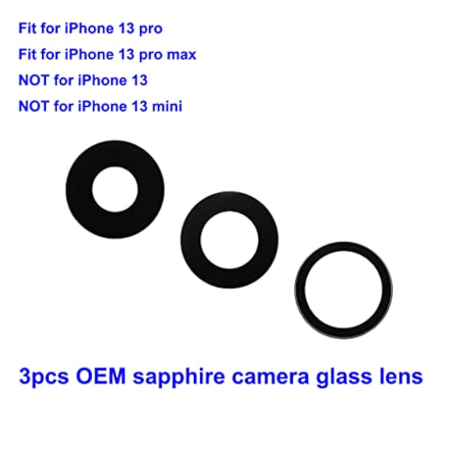 3Pcs Oem Rear Camera Glass Lens Replacement For Iphone 13 Pro Max And For Iphone 13 Pro With Adhesive Preinstalled And Repair Tools Kit (For 13 Pro / 13 Pro Max)