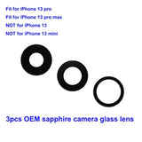 3Pcs Oem Rear Camera Glass Lens Replacement For Iphone 13 Pro Max And For Iphone 13 Pro With Adhesive Preinstalled And Repair Tools Kit (For 13 Pro / 13 Pro Max)