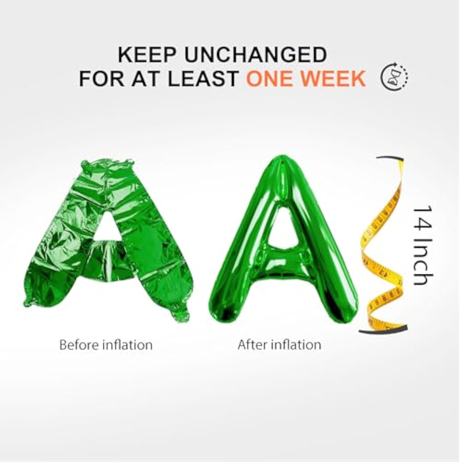 53 Pc Green Letter Balloons (A-Z) Custom Name/Phrase Set for Party Banners