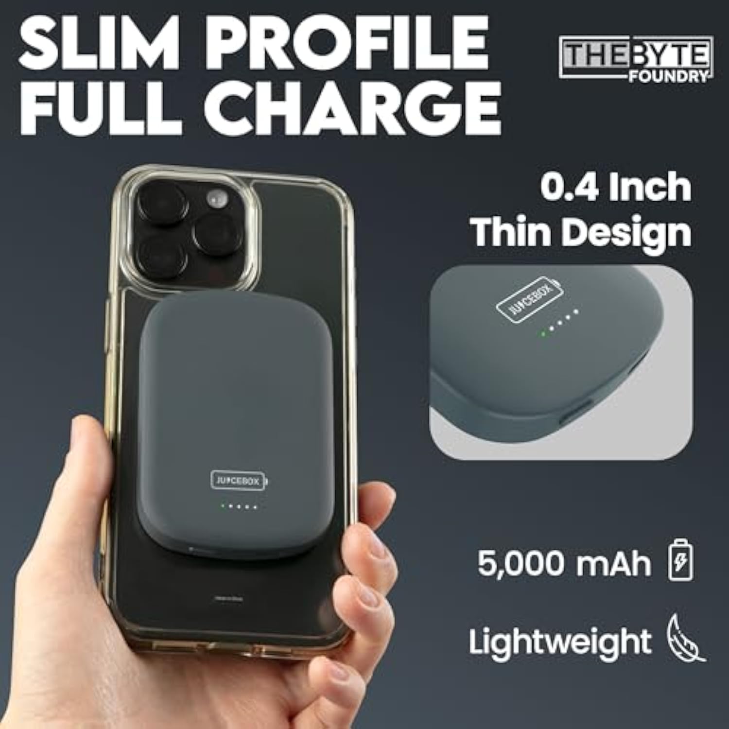 Juicebox For Magsafe Portable Charger 5000Mah – Usb-C Qi Wireless Magnetic Power Bank For Iphone 12/13/14/15/16 Pro/Max, Google Pixel, And Samsung Galaxy, Battery Pack