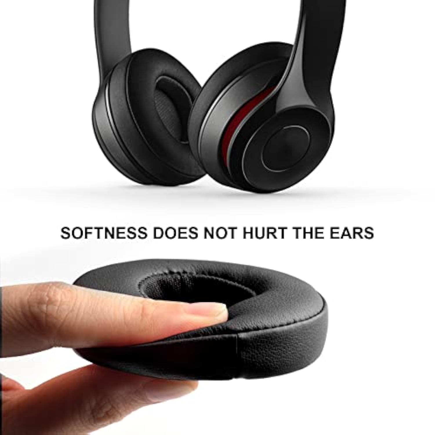 Solo2.0 Professional Soft Ear Pads Cushions Replacement Earpads Compatible With Beats Solo 2 Solo2.0 Wired On-Ear Headphones(Black)