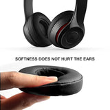 Solo2.0 Professional Soft Ear Pads Cushions Replacement Earpads Compatible With Beats Solo 2 Solo2.0 Wired On-Ear Headphones(Black)