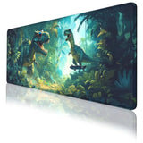 Funny Dinosaur Gaming Mouse Pad, Cartoon Jungle Jurassic T-Rex Desk Mat, Non-Slip Xl Computer Big Mouse Mat With Keyboard Pad For Work, Gamer, Office, Home 31.5 X 11.8 Inch