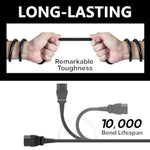 Power Cord Replacement For Treadmills And Computers, Extra Long 8 Feet Cord Compatible With Peloton Tread And Superfit Treadmill, 14 Awg Heavy Duty Ac Power Supply Cable, Universal 3 Prong