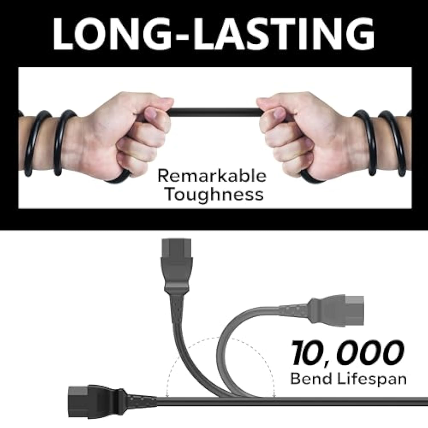 Power Cord Replacement For Treadmills And Computers, Extra Long 8Ft Power Cord Compatible With Peloton Treadmill And Superfit Treadmill, 14Awg Power Cord, Power Cable