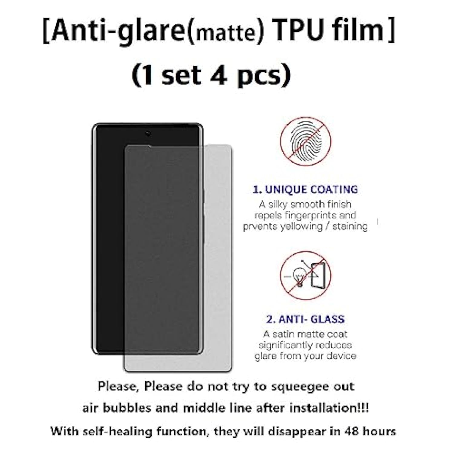 [2Set 9Pcs] [Anti-Glare (Matte) Tpu Film 1Set 4Pcs][Self-Healing (Clear) Tpu Film 1Set 4Pcs][1 Tempered Glass Lens Protector] With Hinge Protector For Samsung Galaxy Z Fold 7 5G 2025 Scratch Resistant [Perfect Fit For Foldable Screen]