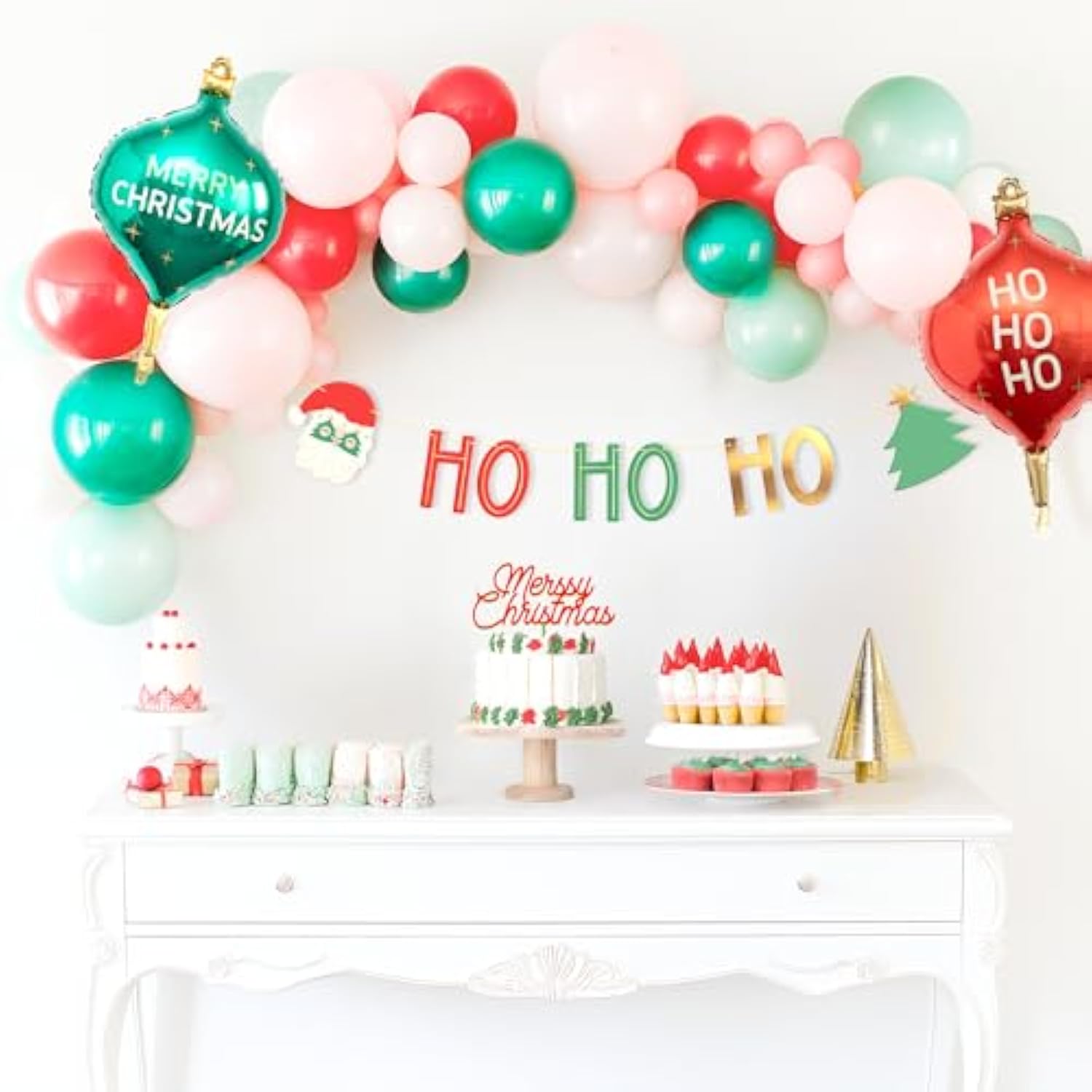 Merry Christmas Banner | Christmas Balloons Santa Ornament Balloons | Christmas Decoration For Xmas Party Supplies | Xmas Indoor Hanging For Home & Party Decorations